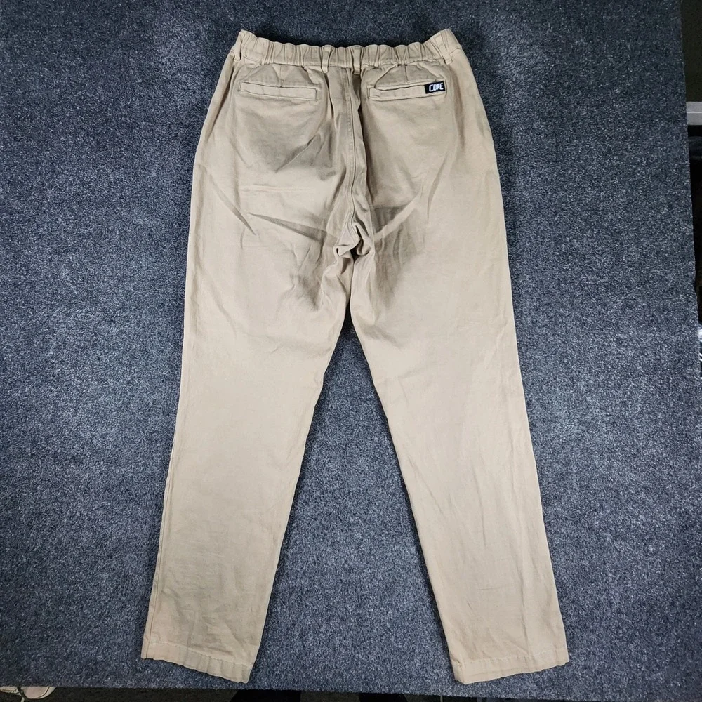 Cove Chino Pants Mens 34x30 Tan Khaki Elastic Waist Cotton Stretch Trousers